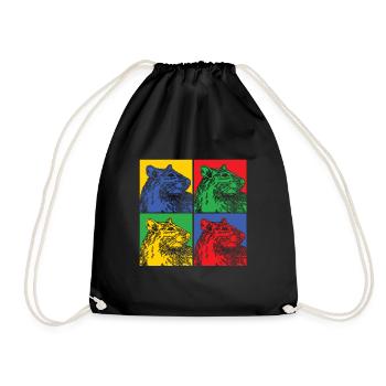 Rat Rat Rodent Animal Gift Pest Pop Art - Drawstring Bag - black - Front