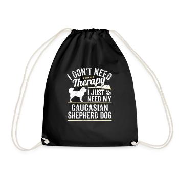 Caucasian Shepherd Dog Owner Cool Dog Gift Idea - Drawstring Bag - black - Front