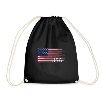 USA Flagge Amerika Freiheit Reise route 66 shirt - Turnbeutel - Schwarz - Vorne