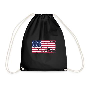 USA Flagge Fahne Symbol Amerika Reise fan Shirt - Turnbeutel - Schwarz - Vorne