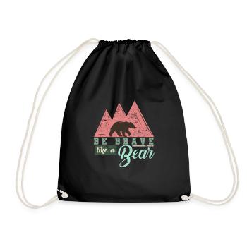 Bear as a gift for friends and nature lovers - Drawstring Bag - black - Front