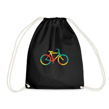 Fahrrad - Retro Bike Sommer Geschenk - Turnbeutel - Schwarz - Vorne