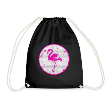 Pink flamingo - Drawstring Bag - black - Front