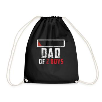 Papa de 2 garçons cadeau père de deux fils enfants - Sac de sport léger - noir - Devant