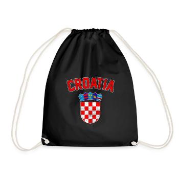 Kroatien - Turnbeutel - Schwarz - Vorne