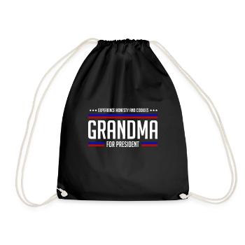 Grandma for president - Turnbeutel - Schwarz - Vorne