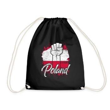 Polen Warschau Pole polnische Flagge Land Geschenk - Turnbeutel - Schwarz - Vorne