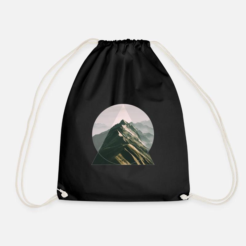 Mountain Peak - Drawstring Bag - black