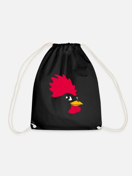 Chicken face hens shirt hen gift funny - Drawstring Bag - black