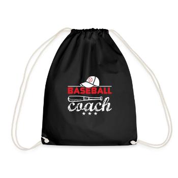 Baseball Coach Baseballschläger Ballsport Geschenk - Turnbeutel - Schwarz - Vorne