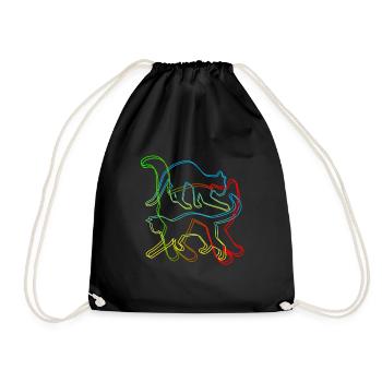 Chats, gueule de bois, chat, meow, cadeau, animal familier, kitty - Sac de sport léger - noir - Devant