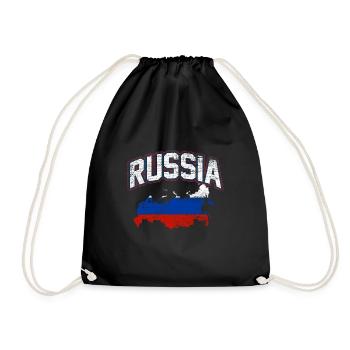 Russland - Turnbeutel - Schwarz - Vorne