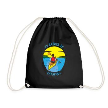 Kayak Kayak Canoe Paddling Water Sports Gift - Drawstring Bag - black - Front