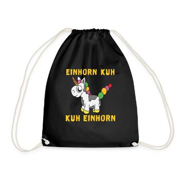 Einhorn Kuh - Turnbeutel - Schwarz - Vorne