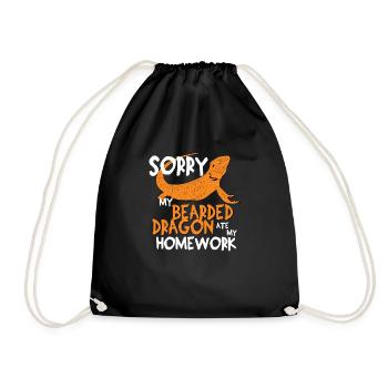 Chemise de lézard de dragons barbus drôle cadeau enfants - Sac de sport léger - noir - Devant