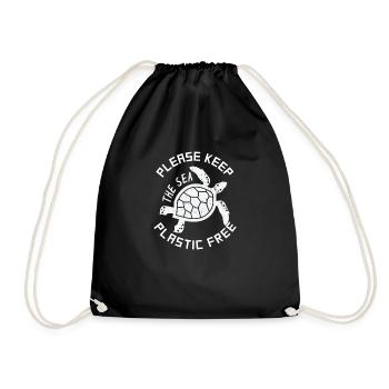 Tortues-cadeaux de t-shirt écologiste - Sac de sport léger - noir - Devant