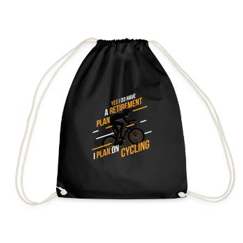 Cyclist Tshirt Gift Road Bike Cycling - Drawstring Bag - black - Front