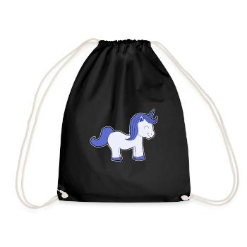 Cheveux bleus licorne bébé enfants fille cadeau - Sac de sport léger - noir - Devant