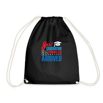 Schulabschluss Graduation Abi Abifeier Geschenk - Turnbeutel - Schwarz - Vorne