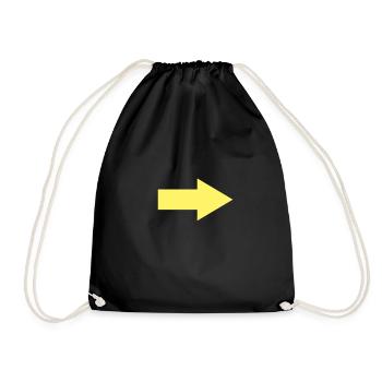 Camino de Santiago Way of St. James yellow arrow - Drawstring Bag - black - Front