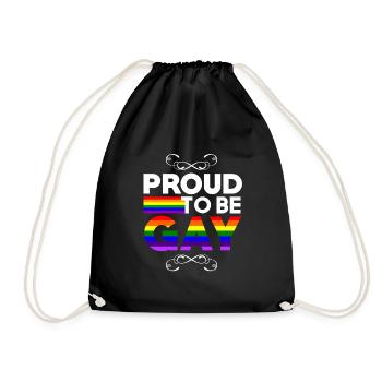 Proud to be gay - Turnbeutel - Schwarz - Vorne