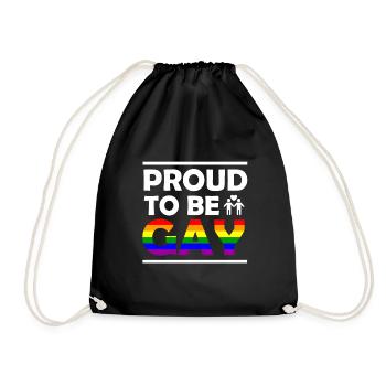 Fier d'être gay - Sac de sport léger - noir - Devant