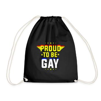 Proud to be gay - Drawstring Bag - black - Front