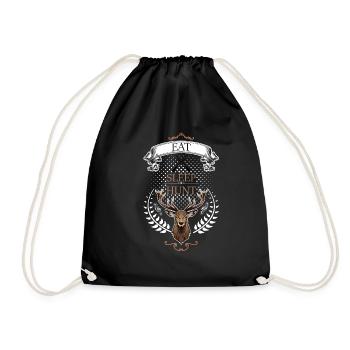 Eat, Sleep, Hunt! - Drawstring Bag - black - Front