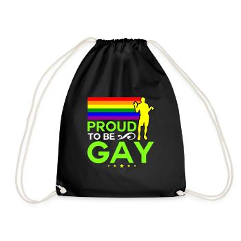 Proud to be Gay - Turnbeutel - Schwarz - Vorne