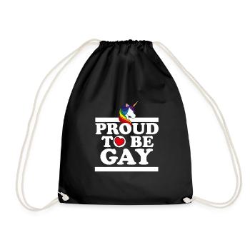 Proud to be gay - Turnbeutel - Schwarz - Vorne