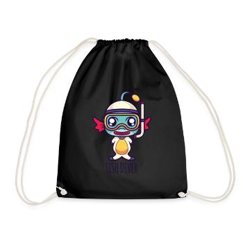 Fish Diver - Turnbeutel - Schwarz - Vorne