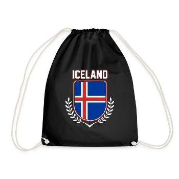 Iceland - Drawstring Bag - black - Front