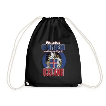 Iceland - Drawstring Bag - black - Front