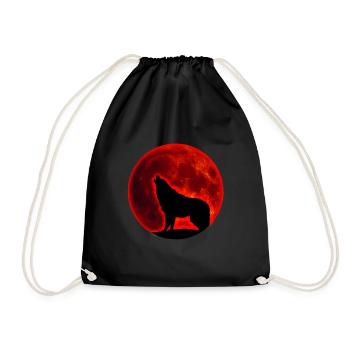 Wolf Vollmond - Turnbeutel - Schwarz - Vorne