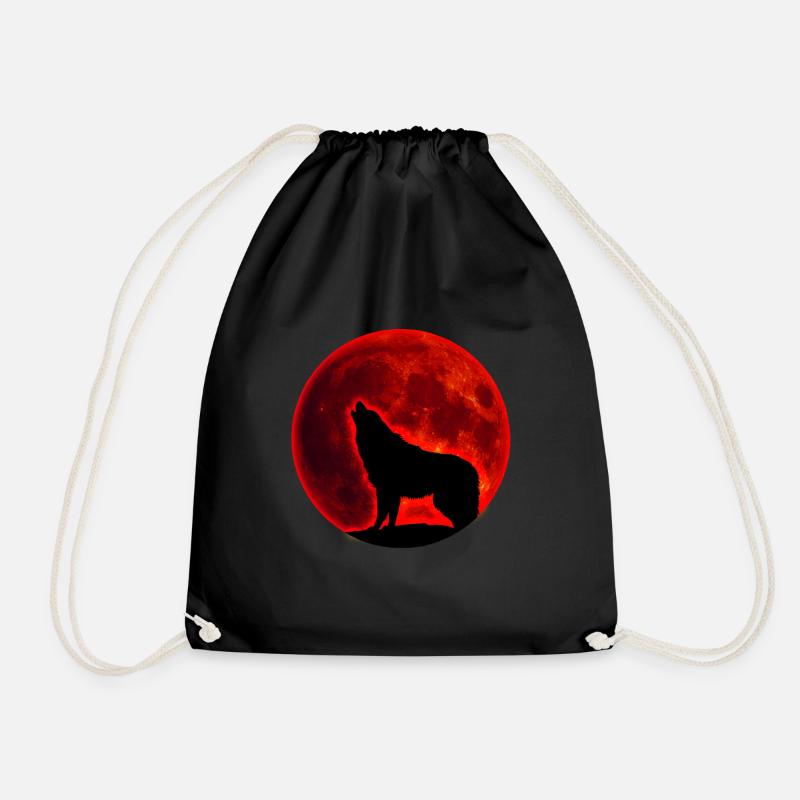 Wolf Vollmond - Turnbeutel - Schwarz