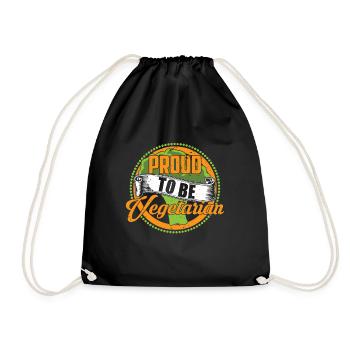 Proud to be vegetarian - Drawstring Bag - black - Front