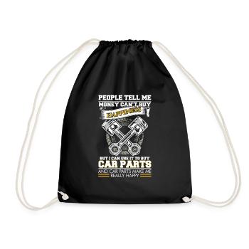 Car is Happiness - Drawstring Bag - black - Front