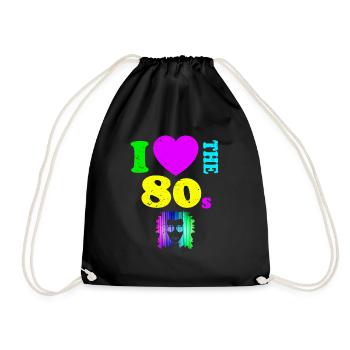 Ich liebe die 80er Jahre T-Shirt Neon Punk Rocker Glowing - Turnbeutel - Schwarz - Vorne