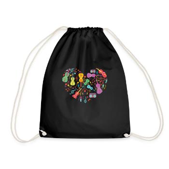 Musique violon classique cadeau violon musique notes musicales - Sac de sport léger - noir - Devant