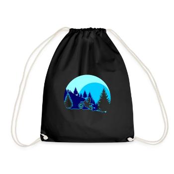 Motorcycle Mottoradfahrer Gift Motorcycling - Drawstring Bag - black - Front