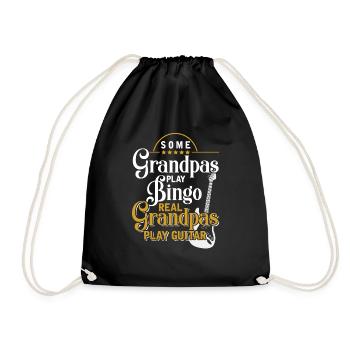 Guitar strings guitarist gift music instrument - Drawstring Bag - black - Front