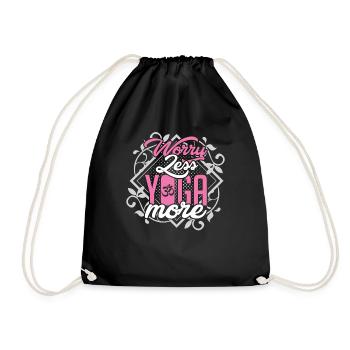 Worry-less yoga - Drawstring Bag - black - Front