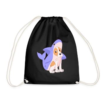 Dog in shark costume shirt gift Cute dogs - Drawstring Bag - black - Front