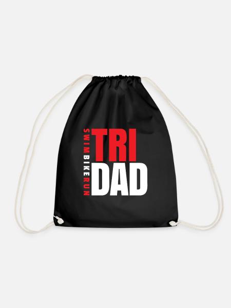 Triathlon - swimming cycling running gift - Drawstring Bag - black