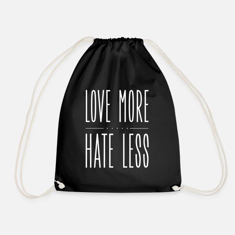 Love More Hate Less - Turnbeutel - Schwarz