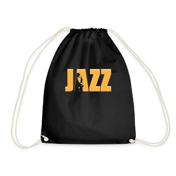 Saxophone Sax Jazz Vintage Music Gift - Drawstring Bag - black - Front