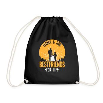 Père amour famille bonheur drôle papa fils fille - Sac de sport léger - noir - Devant