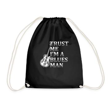 Blues guitar guitarist musical instrument music - Drawstring Bag - black - Front