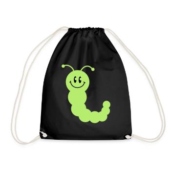 worm__c2 - Drawstring Bag - black - Front