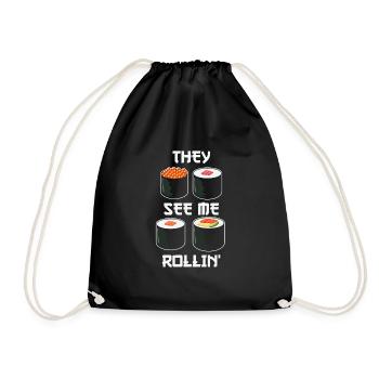 Sushi japan gift - Drawstring Bag - black - Front